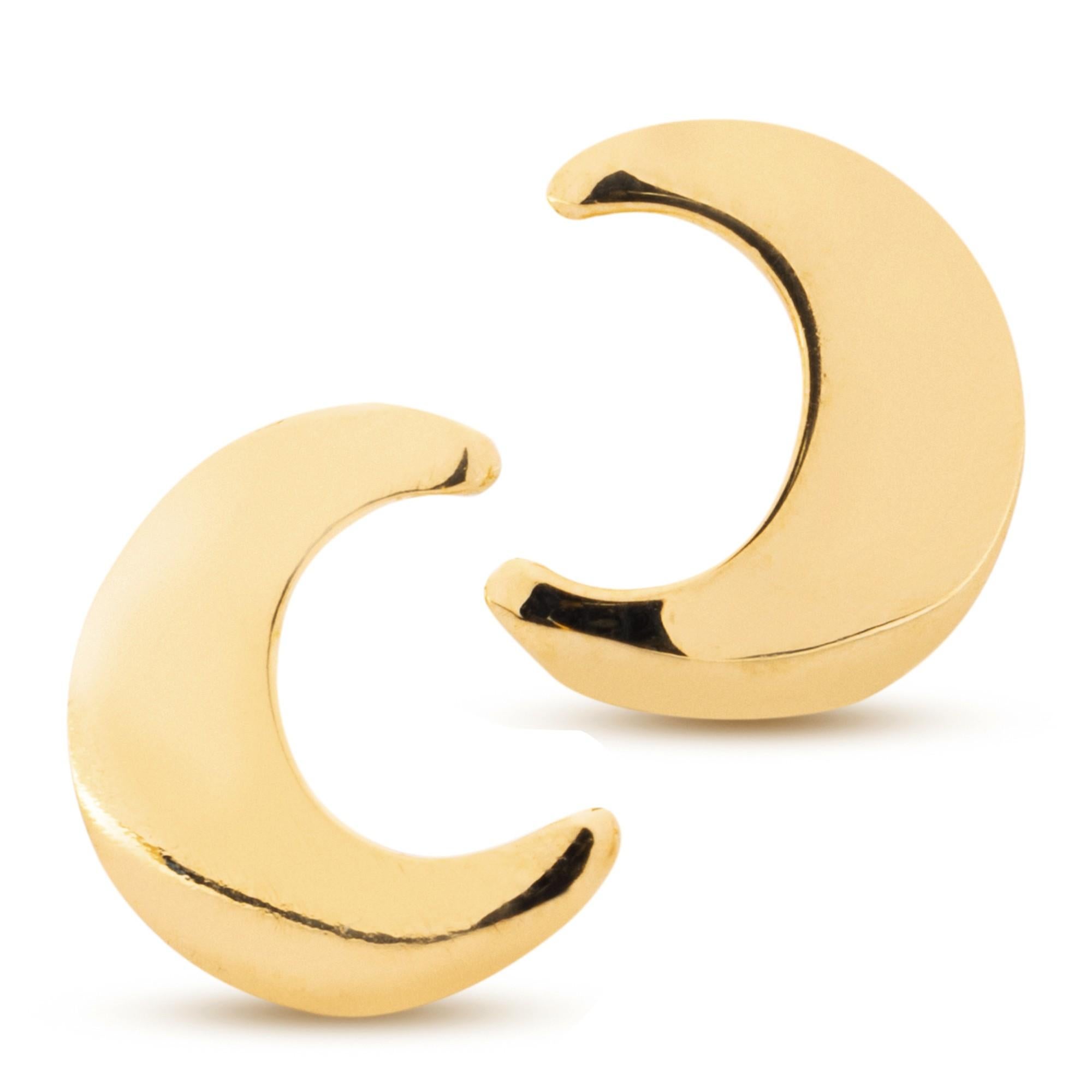 Alex Jona 18 Karat Yellow Moon Earrings For Sale 1