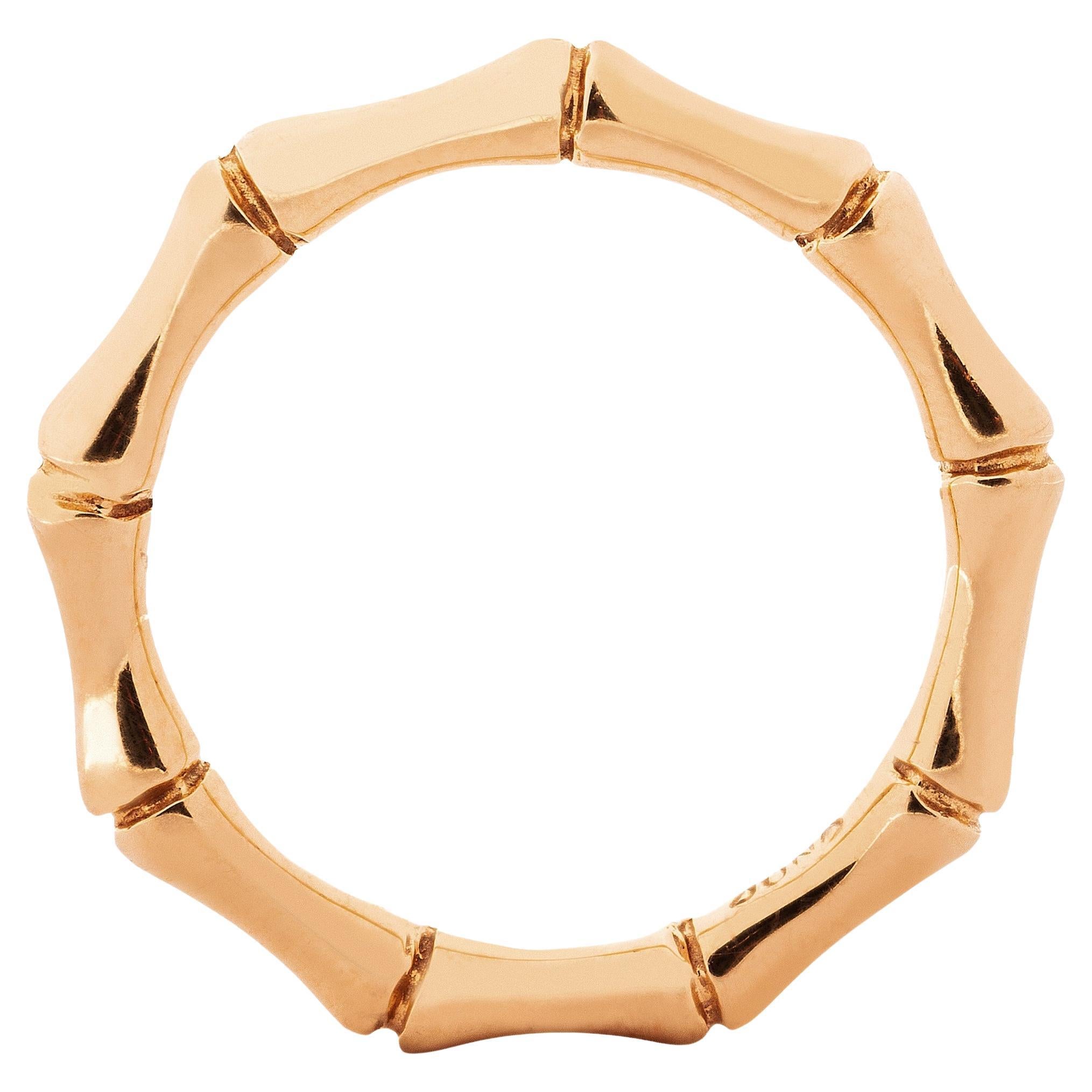 Alex Jona 18K Rose Gold Bamboo Band Ring, Handcrafted in Italy