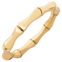 Anello a fascia di bambù in oro giallo 18 carati di Alex Jona, realizzato a mano in Italia