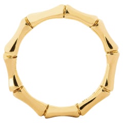 Alex Jona 18K Yellow Gold Bamboo Band Ring, Handcrafted in Italy
