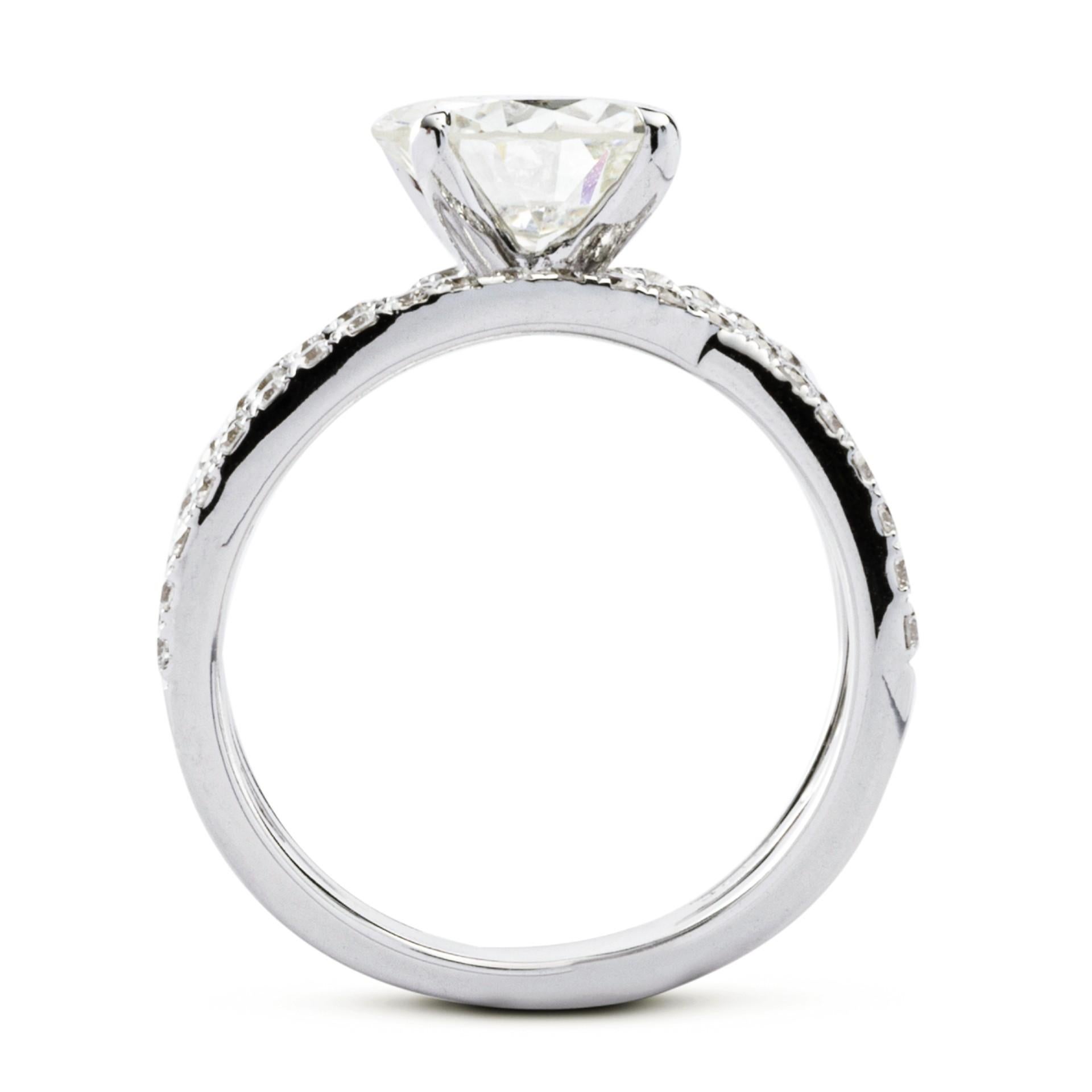 diamond crossover ring white gold