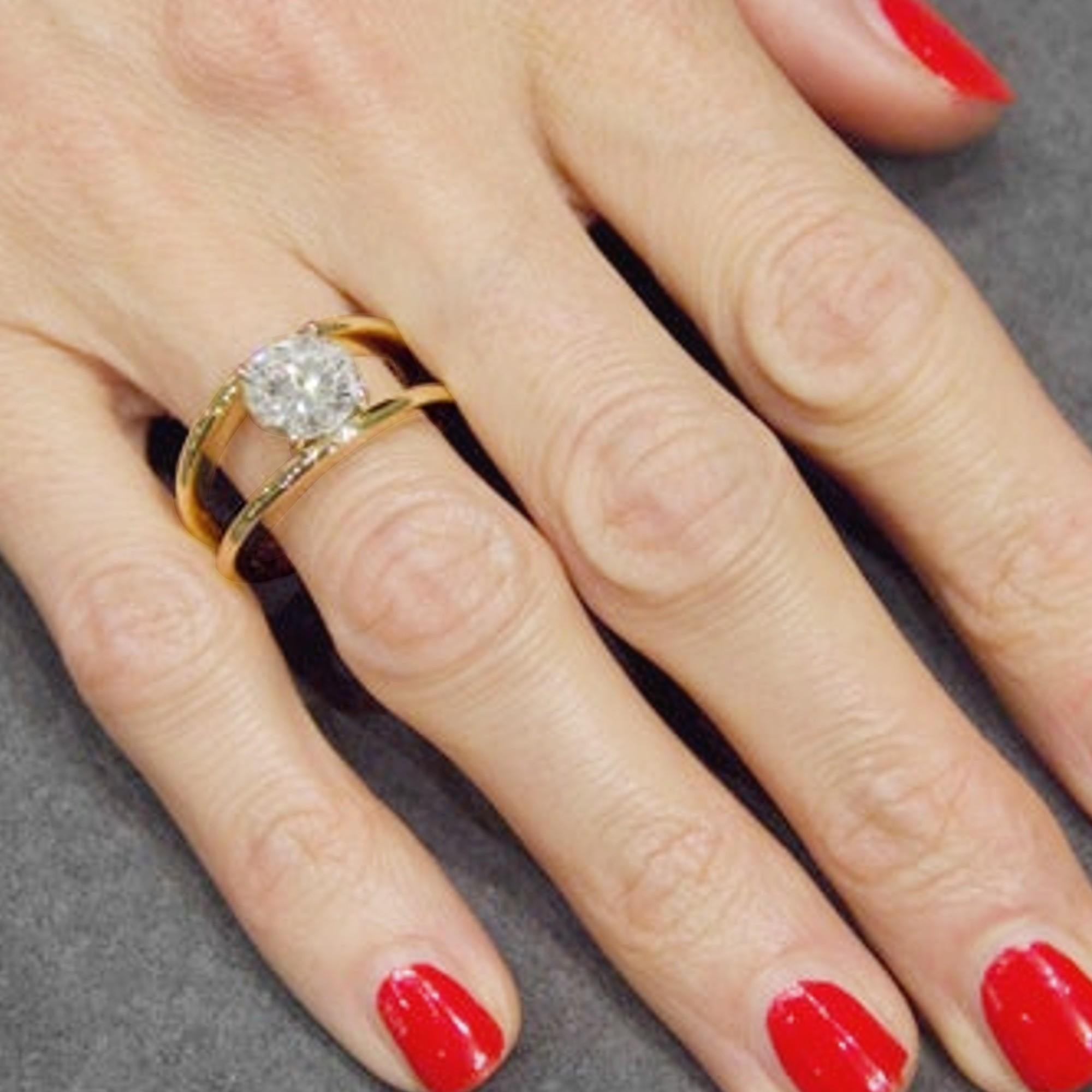 Alex Jona 2.52 Carat White Diamond Certified 18 Karat Yellow Gold Solitaire Ring In New Condition For Sale In Lugano, CH