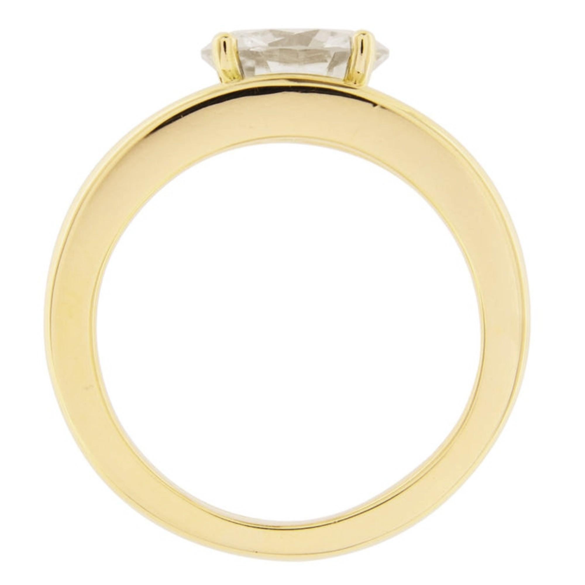 Women's or Men's Alex Jona 2.52 Carat White Diamond Certified 18 Karat Yellow Gold Solitaire Ring For Sale