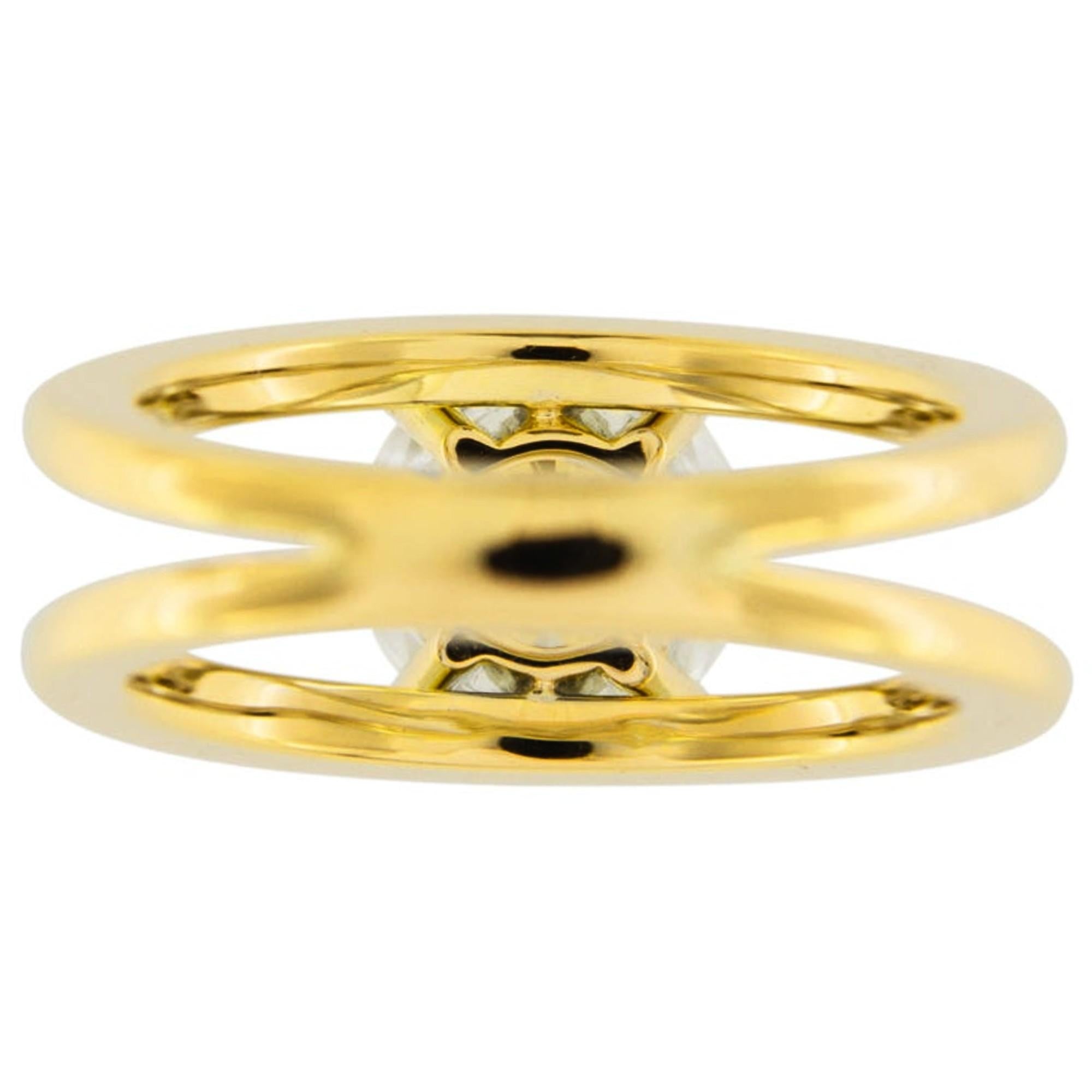 Alex Jona 2.52 Carat White Diamond Certified 18 Karat Yellow Gold Solitaire Ring For Sale 1