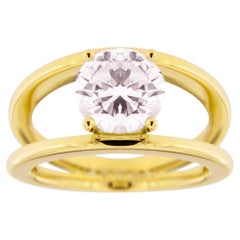 Alex Jona 2.52 Carat White Diamond Certified 18 Karat Yellow Gold Solitaire Ring