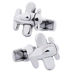 Alex Jona Airplane Sterling Silver Cufflinks