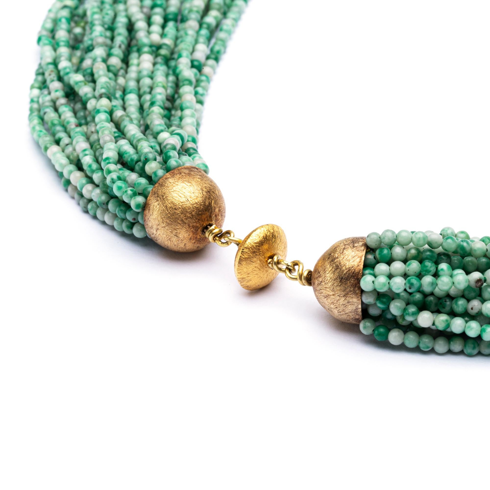 Alex Jona Amazonite Multi-Strand Long Necklace In New Condition For Sale In Torino, IT
