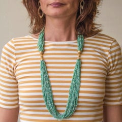 Collana lunga di Alex Jona con amazzonite a più fili