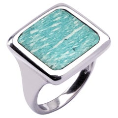 Alex Jona Amazonite Sterling Silver Signet Ring