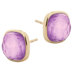 Orecchini con perno in oro rosa 18 carati con ametista Alex Jona