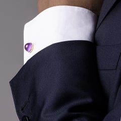 Alex Jona Amethyst 18 Karat Yellow Gold Cufflinks