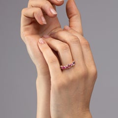 Alex Jona Amethyst Ruby White Diamond Pink Sapphire 18 Karat Rose Gold Band Ring