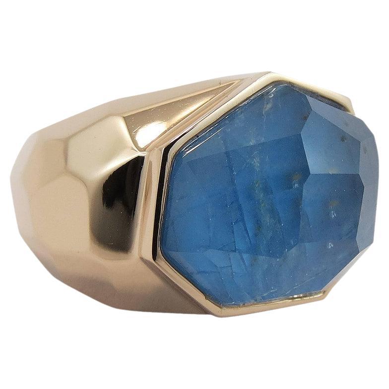 Alex Jona Apatite Quartz 18 Karat Rose Gold Dome Ring For Sale