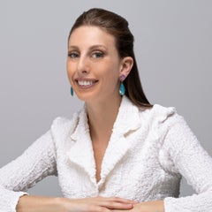 Tropfenohrringe Alex Jona, Apatit Rhodolith Quarz 18 Karat Roségold