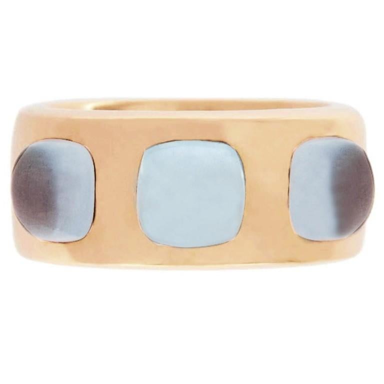 Alex Jona Aquamarine 18 Karat Rose Gold Band Ring In New Condition For Sale In Torino, IT