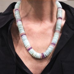 Alex Jona Aquamarine Amethyst Rose Quartz Rondelle Necklace