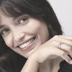 Anello solitario in oro rosa con acquamarina Alex Jona