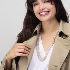 Alex Jona Aquamarine Tourmaline Quartz Rondelle Necklace
