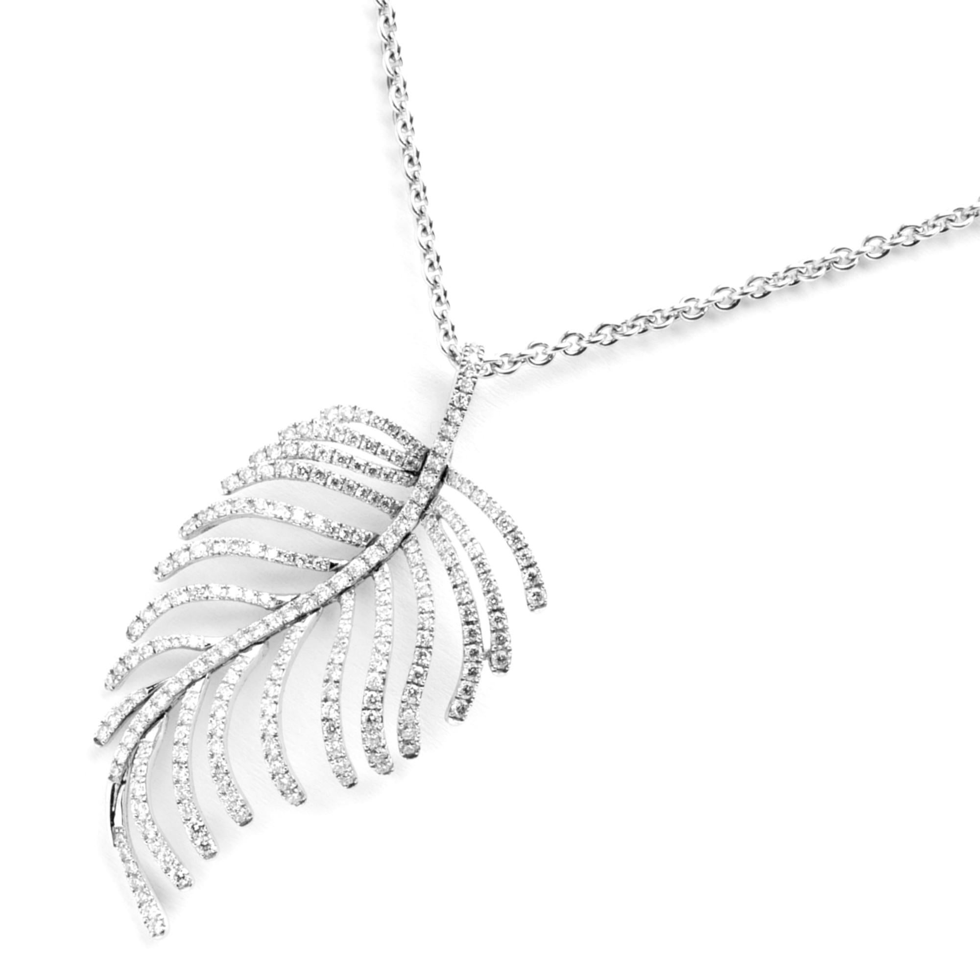 diamond feather necklace