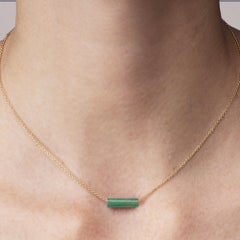 Alex Jona, collier pendentif cylindrique en or jaune 18 carats avec aventurine