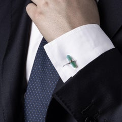 Gemelli da polso a forma di prisma in argento Sterling Alex Jona Aventurine