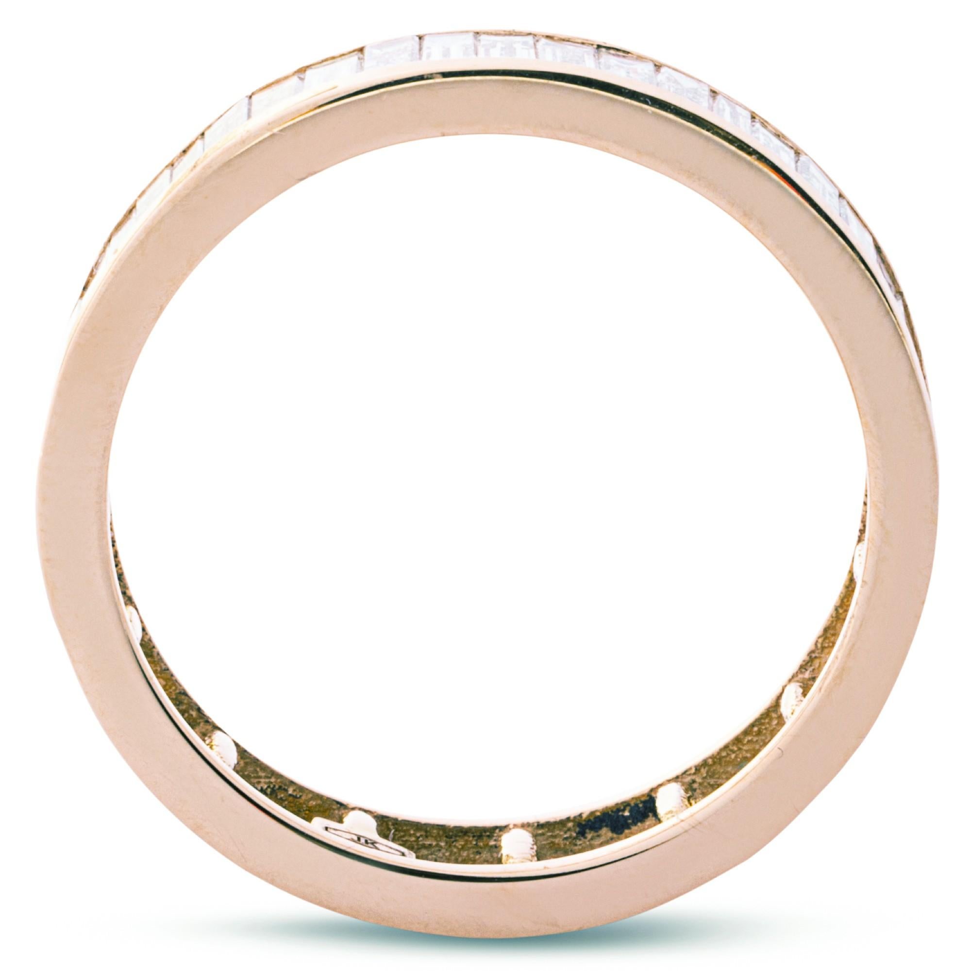 Alex Jona Eternity-Ring aus 18 Karat Gelbgold mit weißem Diamanten im Baguetteschliff im Angebot 2