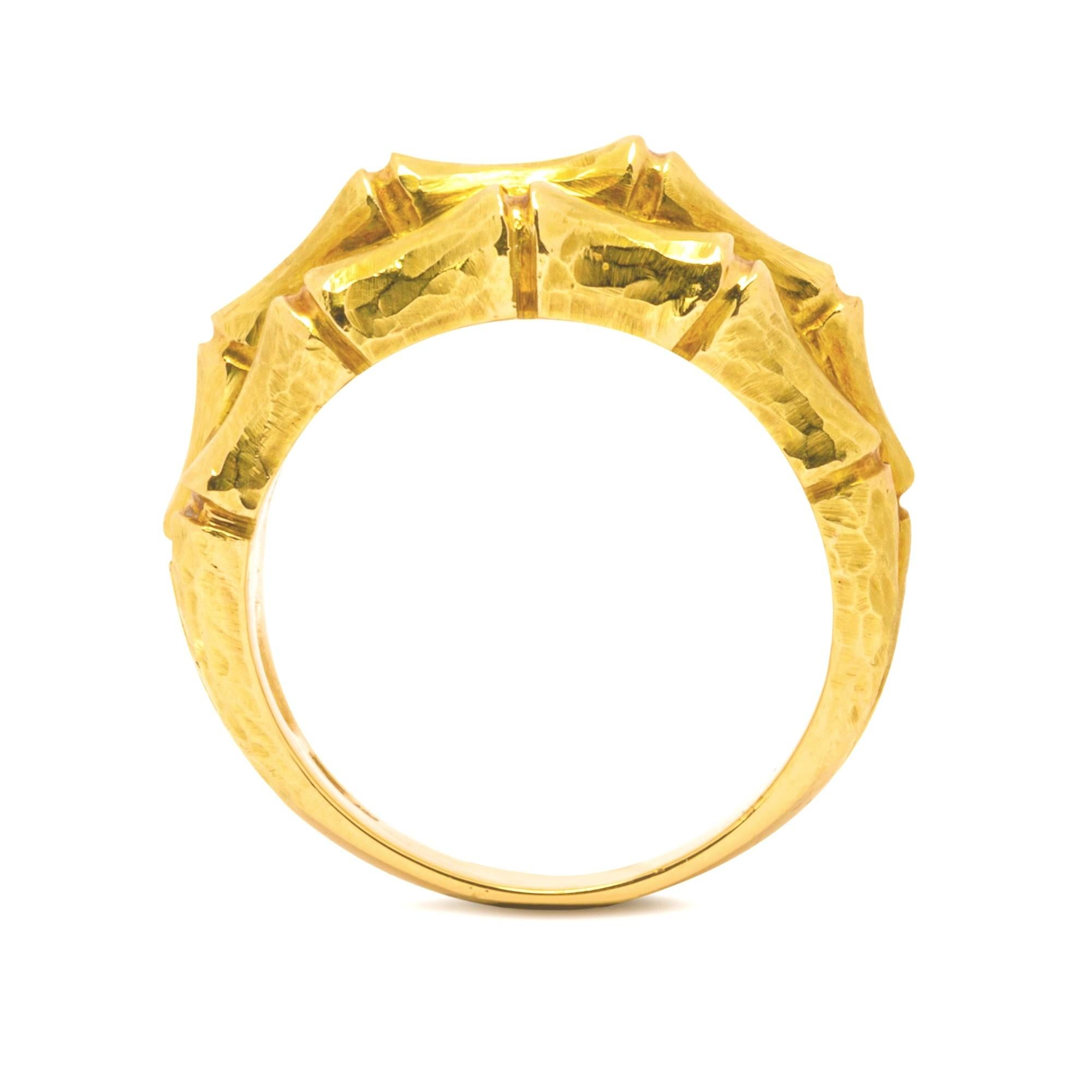 Women's Alex Jona Bamboo 18 Karat Yellow Gold Band Ring