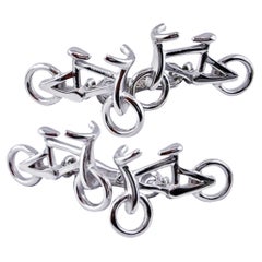 Alex Jona Boutons de manchette de bicyclette en argent sterling