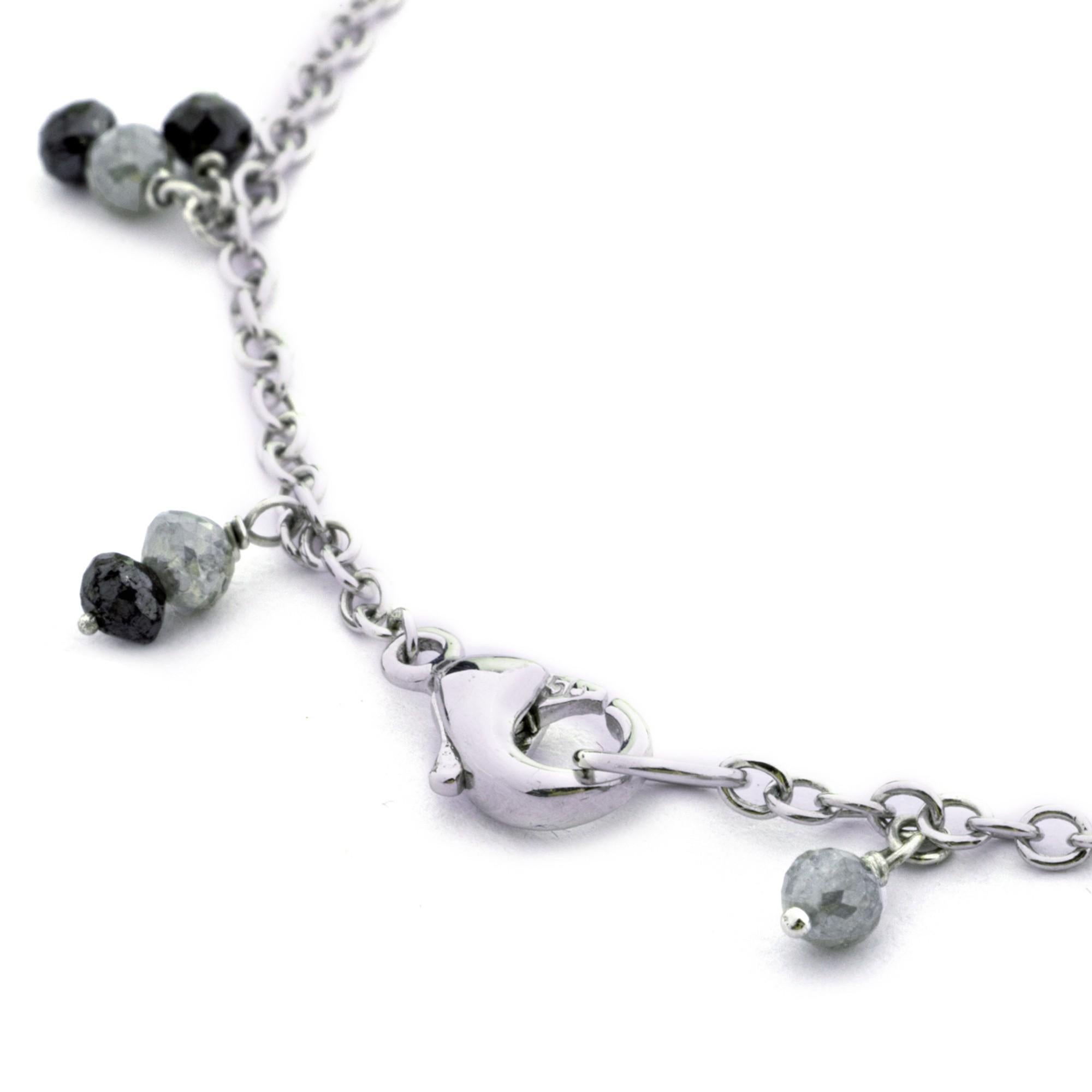 Alex Jona Bracelet en or blanc 18 carats avec diamants noirs et glaces en vente 1