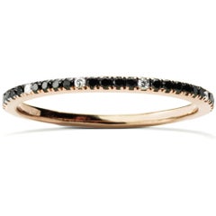 Alex Jona: 18 Karat Roségold Eternity-Ring mit schwarzem und weißem Diamant