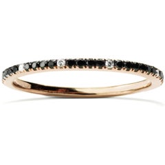 Alex Jona Black and White Diamond 18 Karat Rose Gold Eternity Band Ring