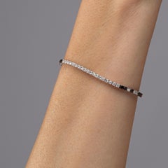 Alex Jona Black and White Diamond 18 Karat White Gold Tennis Bracelet