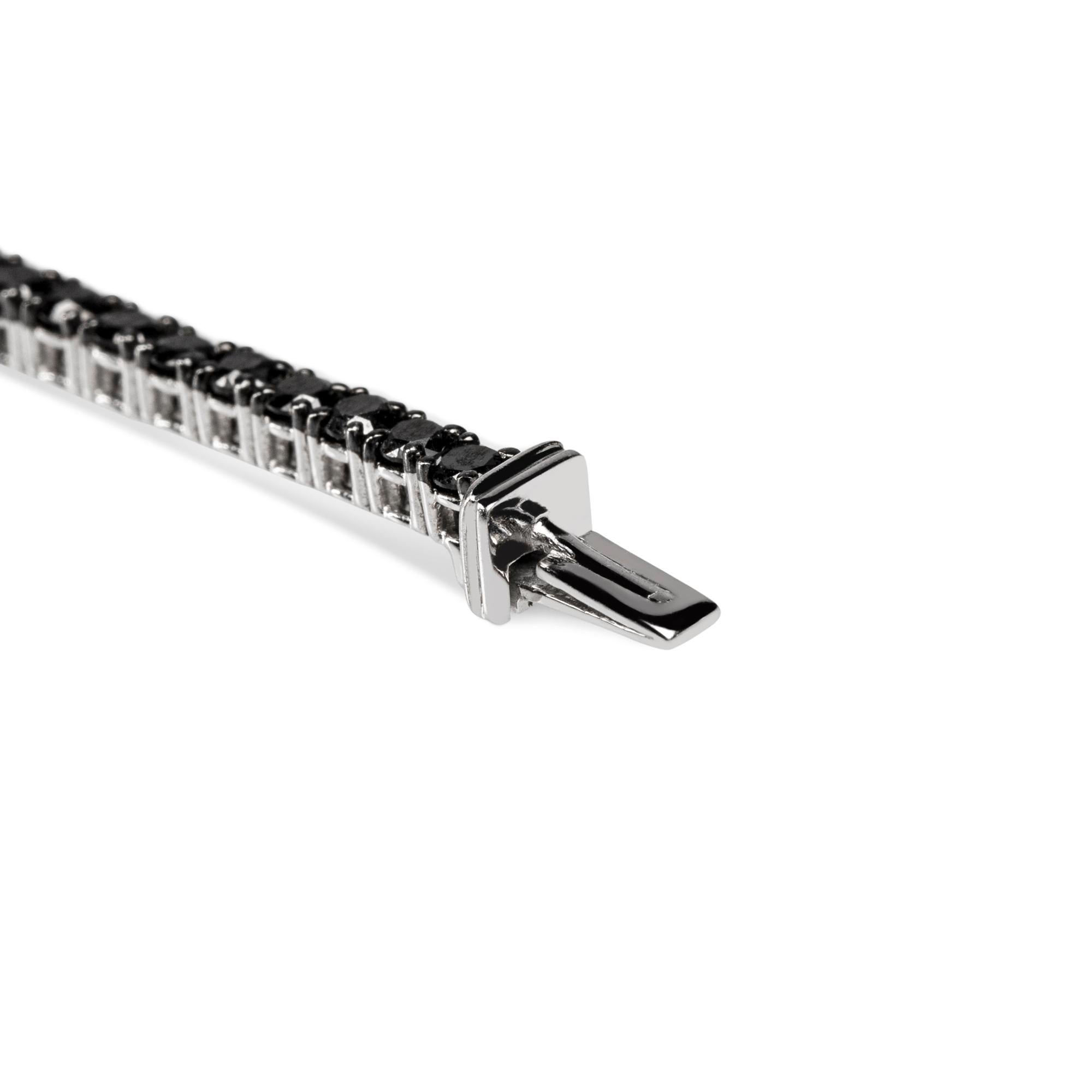 Alex Jona Black and White Diamond 18 Karat White Gold Tennis Bracelet 1