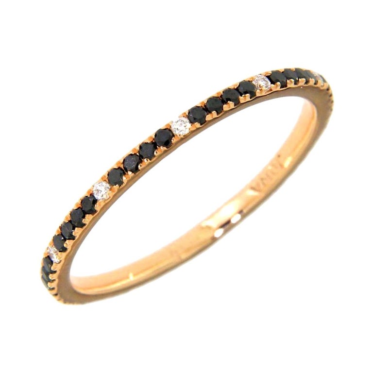 Alex Jona Black and White Diamond 18 Karat Yellow Gold Eternity Band ...