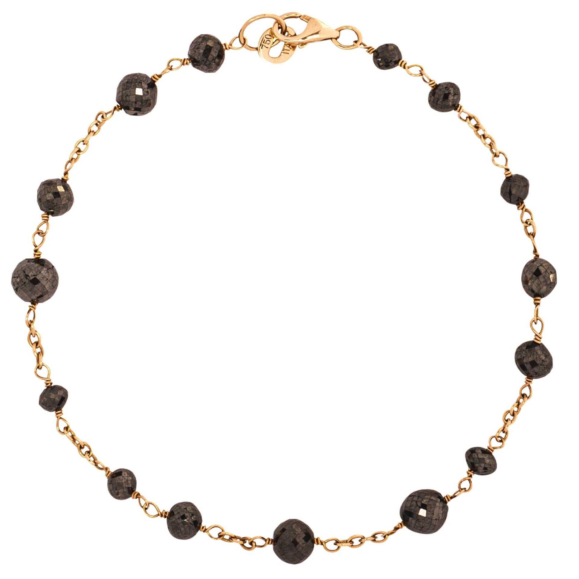 Alex Jona Black Diamond 18 Karat Rose Gold Bracelet