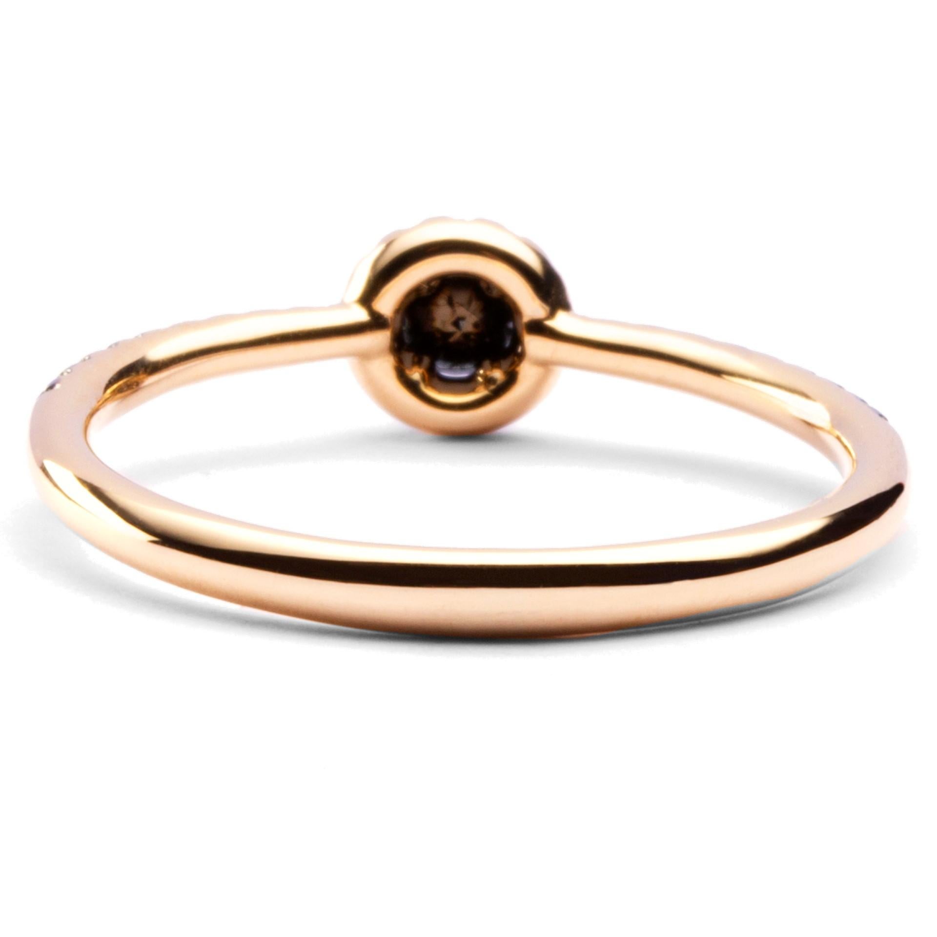 Alex Jona Black Diamond 18 Karat Rose Gold Halo Ring For Sale 1