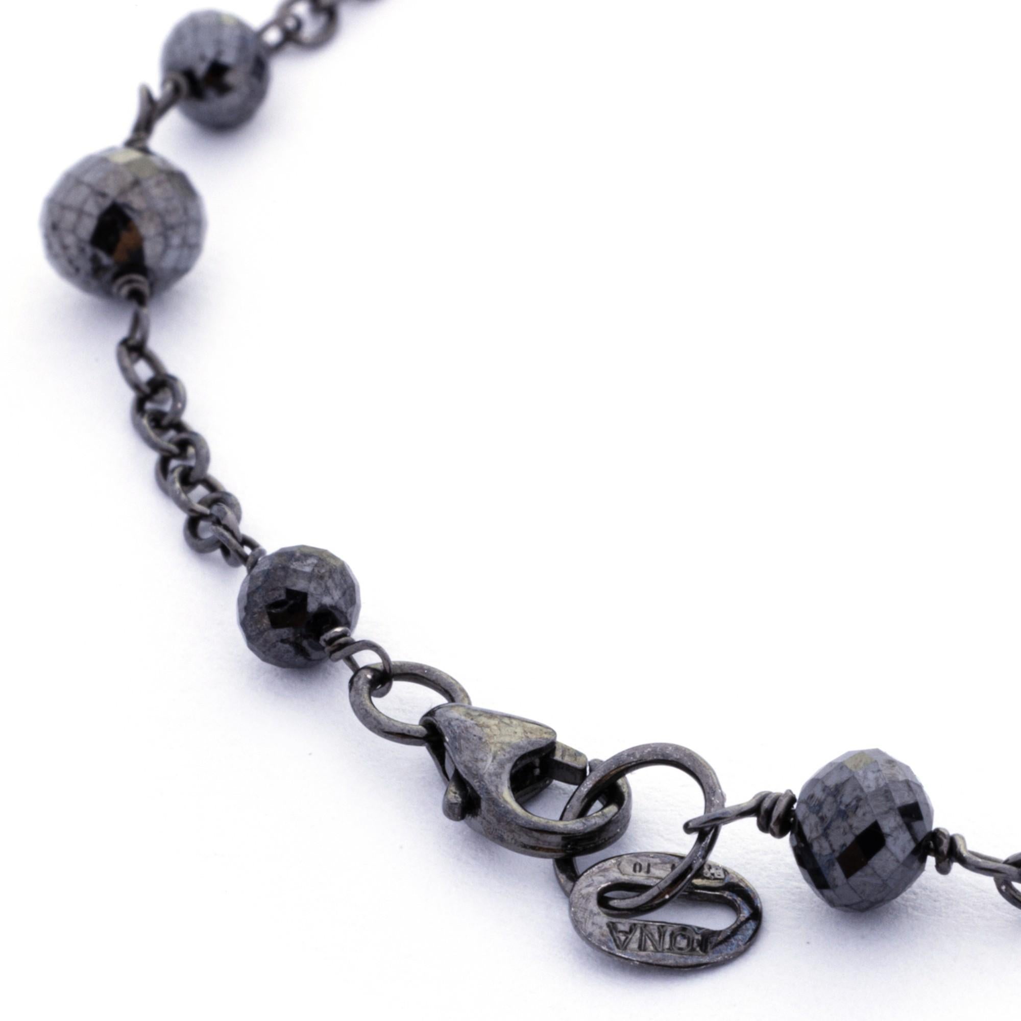 Alex Jona Bracciale con diamanti neri in oro bianco 18 carati e rodio nero in vendita 1