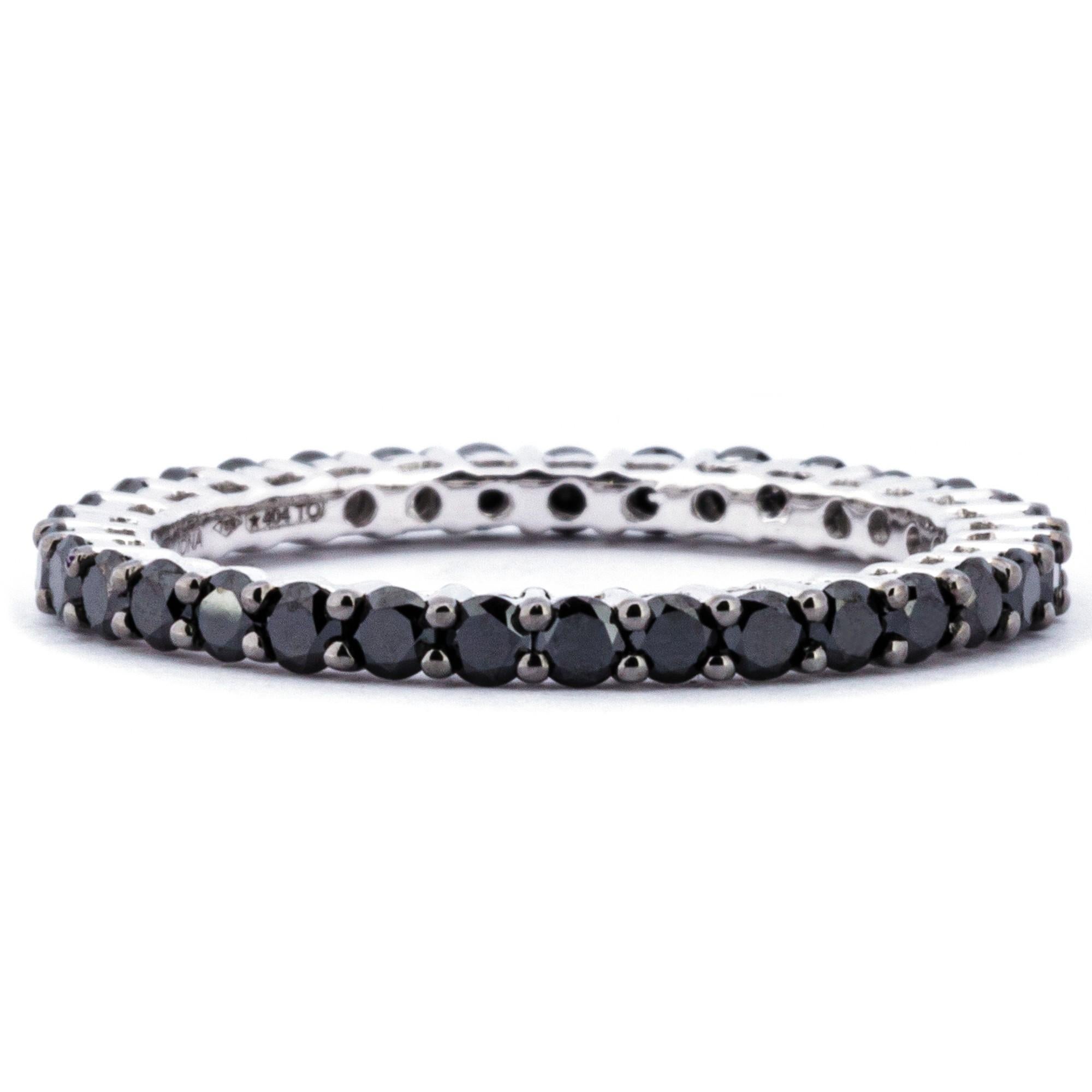 Eternity-Ring aus 18 Karat Weißgold mit schwarzem Diamant von Alex Jona (Zeitgenössisch) im Angebot