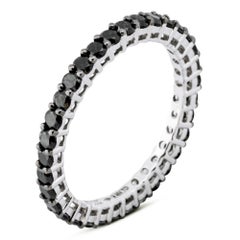 Alex Jona Black Diamond 18 Karat White Gold Eternity Band Ring