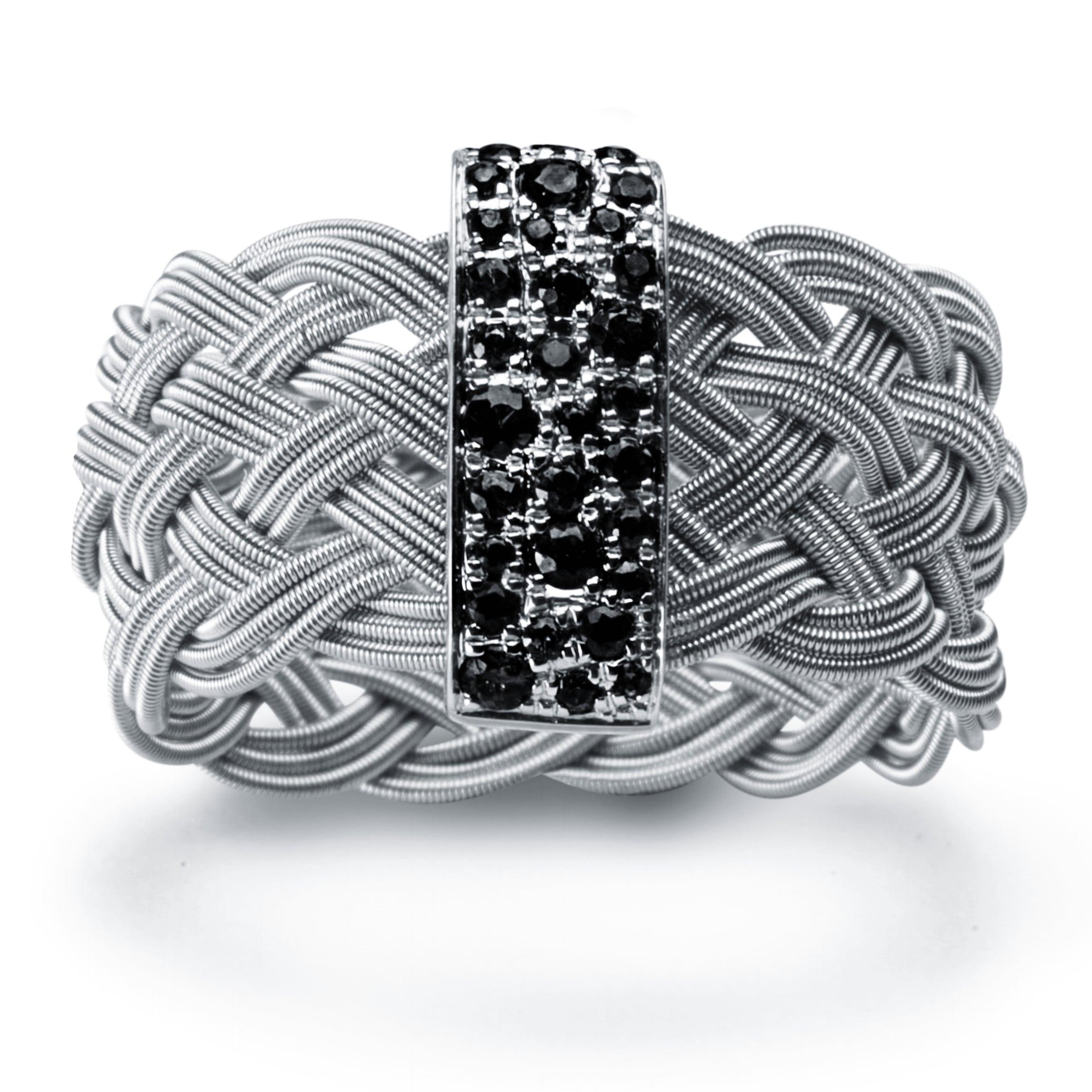 black diamond filigree ring