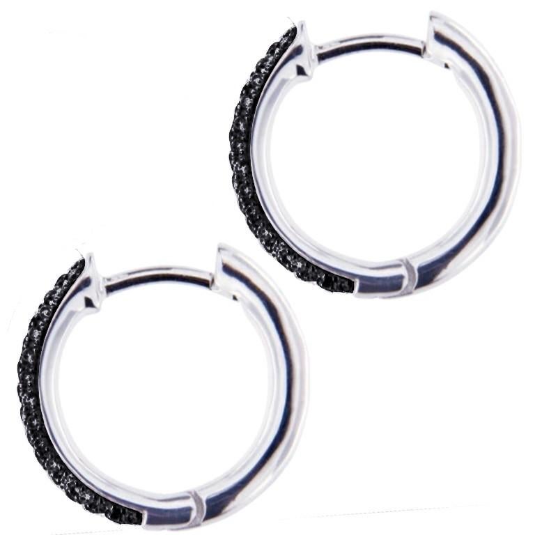 silver and black hoop earrings