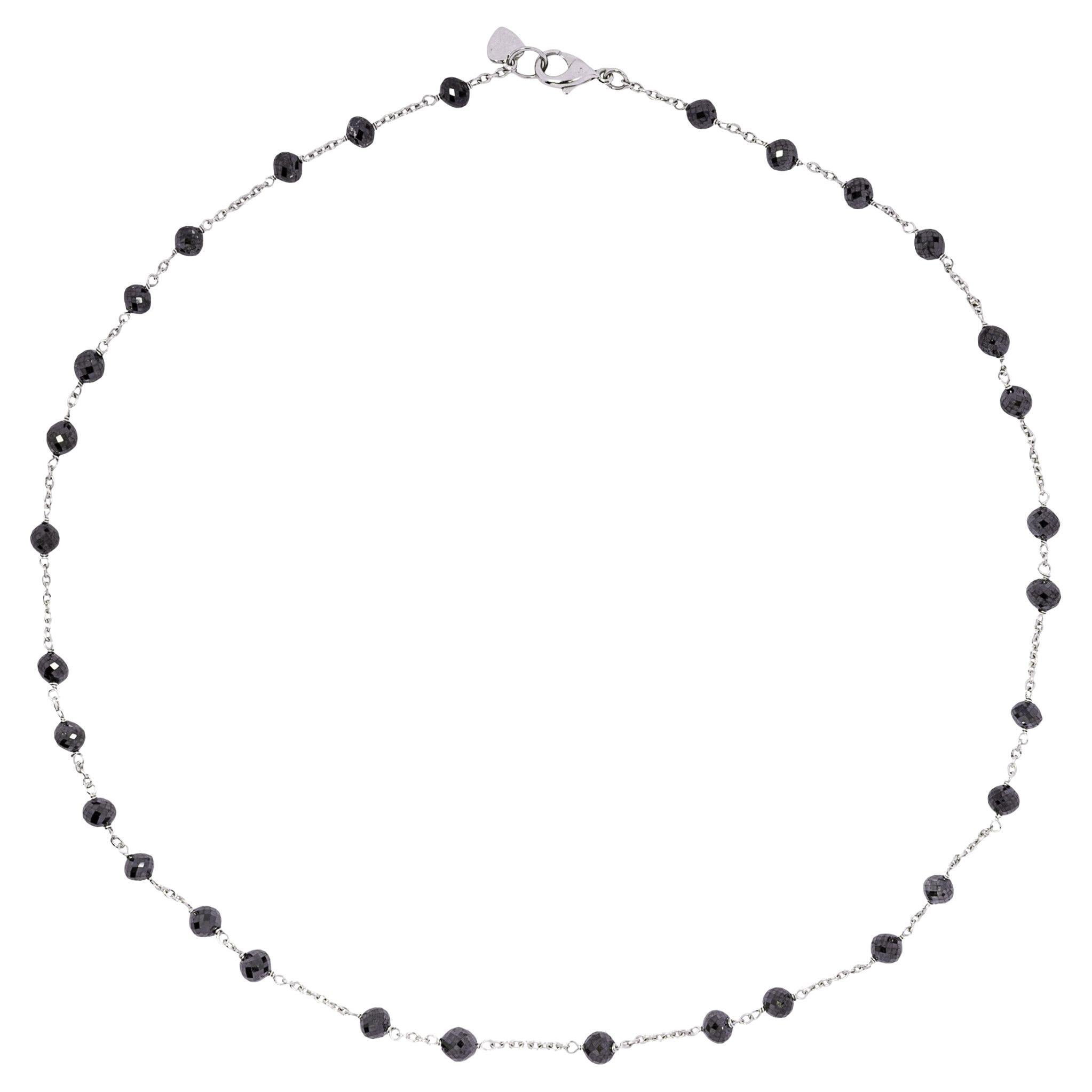 Alex Jona, collier en or blanc 18 carats et diamants noirs