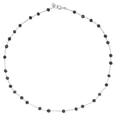 Black Diamond 18 Karat White Gold Necklace