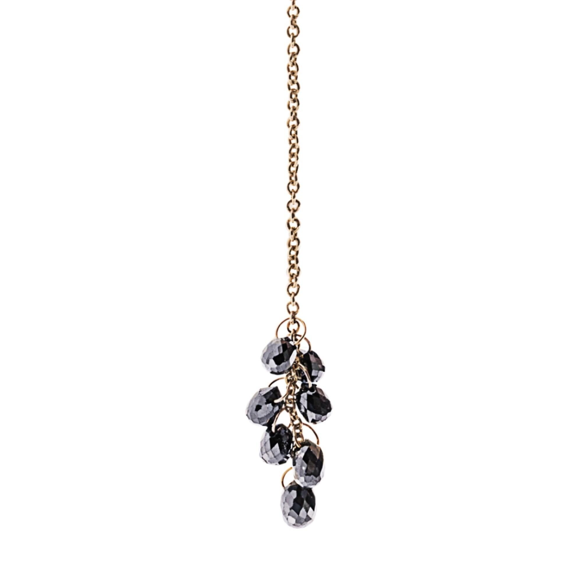 Women's Alex Jona Black Diamond 18 Karat Rose Gold Dangle Earrings For Sale
