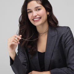 Black Diamond 18 Karat Yellow Gold Long Necklace