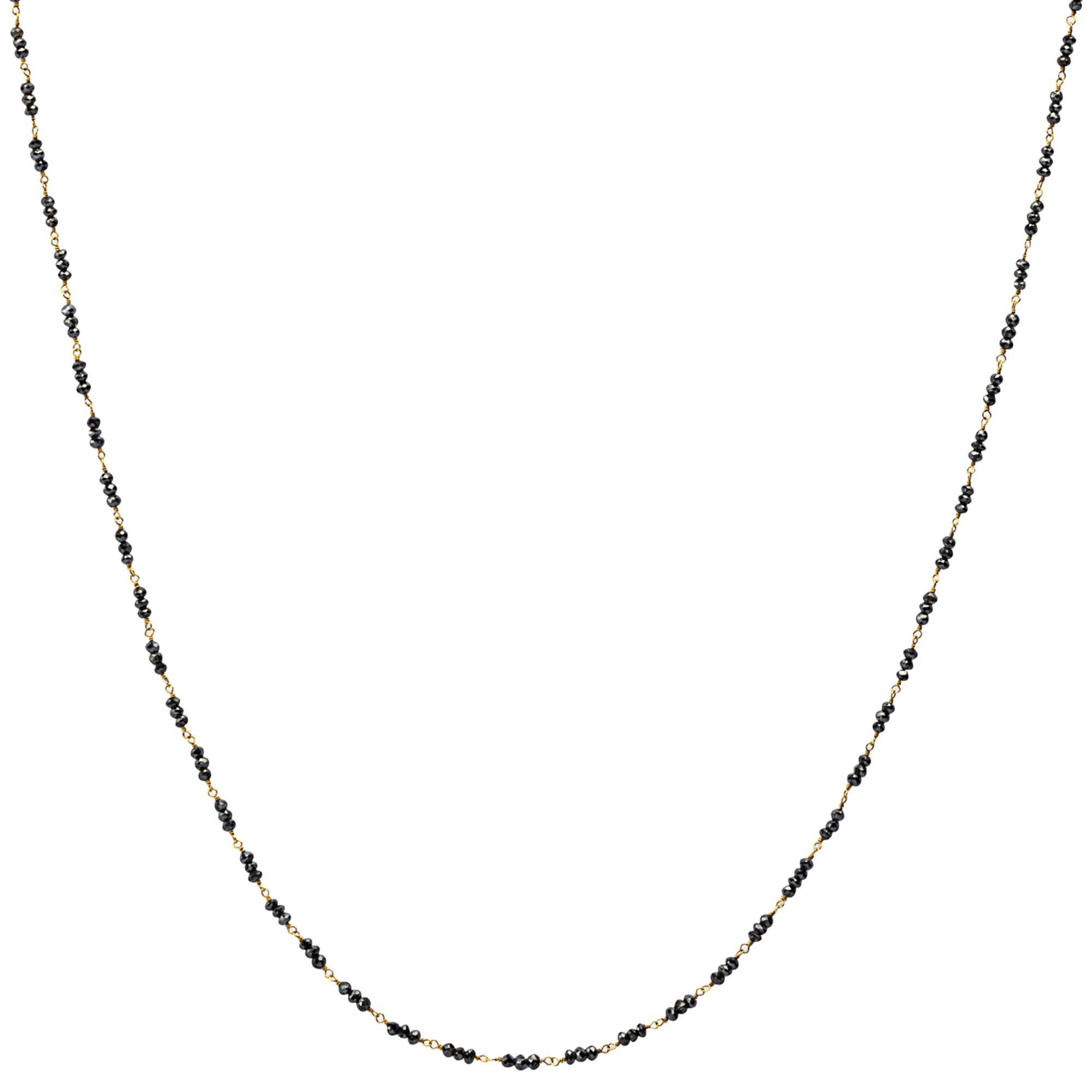 Lange Halskette aus 18 Karat Gelbgold mit schwarzen Diamanten von Alex Jona im Zustand „Neu“ im Angebot in Lugano, CH