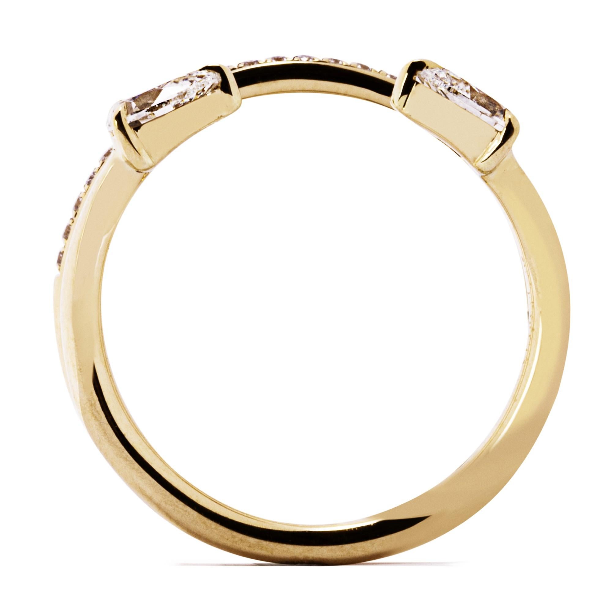 Offener Ring aus 18 Karat Gelbgold mit schwarzen Diamanten und weißen Diamanten von Jona im Angebot 1
