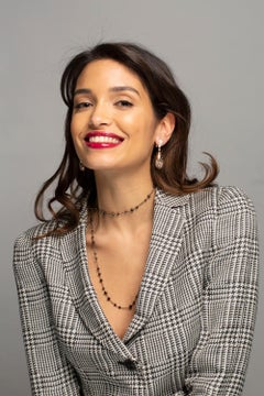 Alex Jona Black Diamond Bead Long Necklace Burnished 18 Karat White Gold