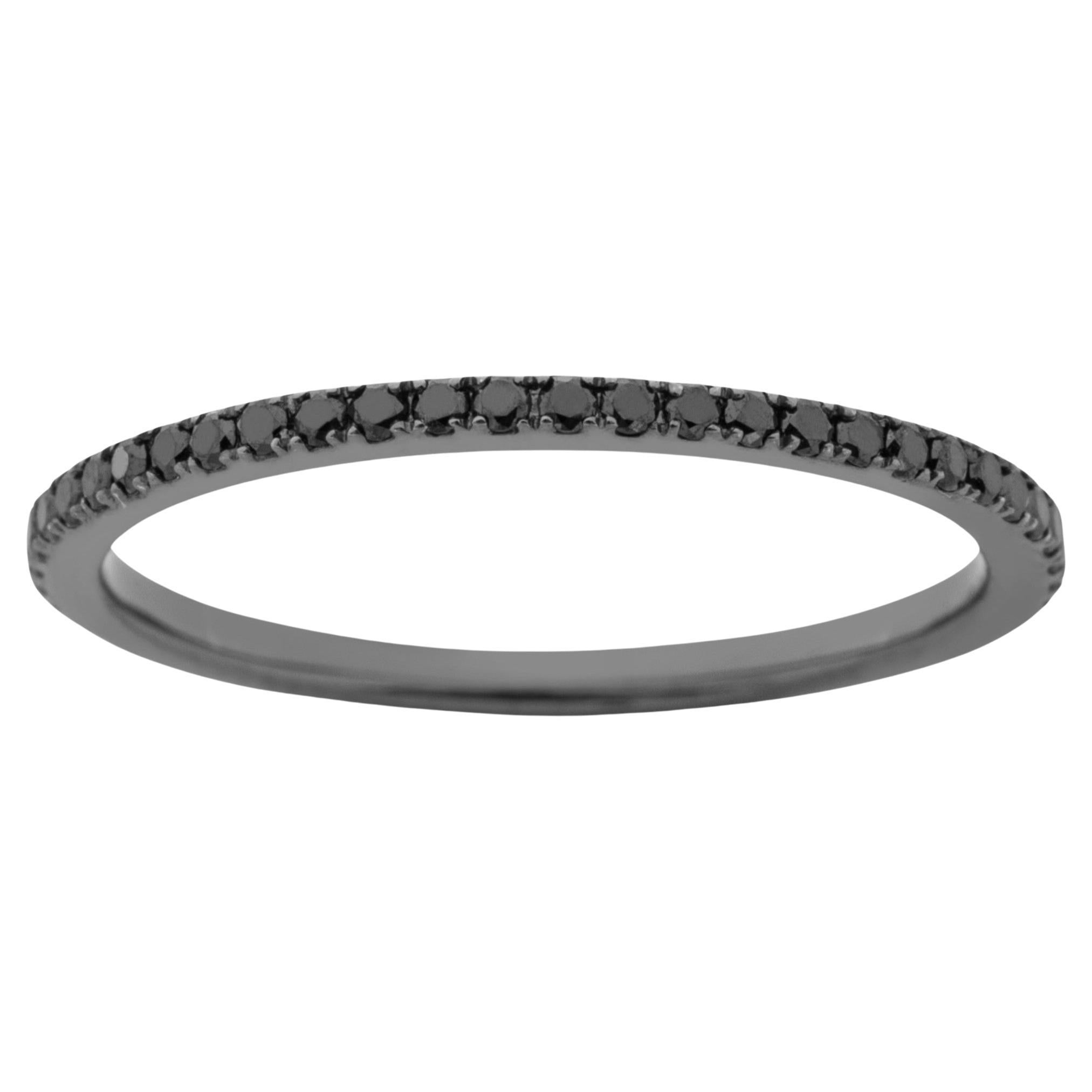 Alex Jona Black Diamond Black Rodhium White Gold Eternity Band Ring For Sale