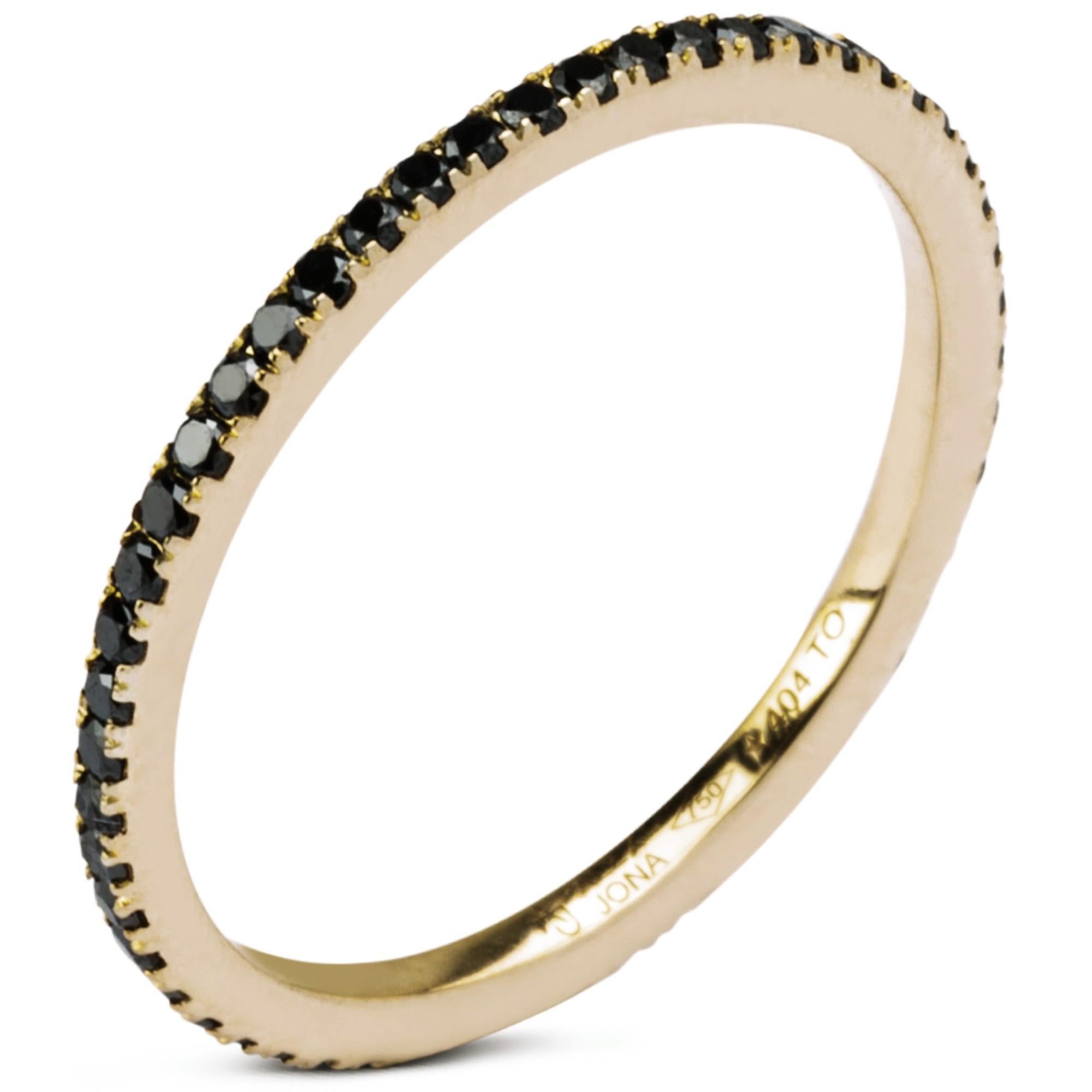 Alex Jona Eternity-Ring, Schwarzer Diamant, schwarzer Rodhium, Gelbgold (Zeitgenössisch) im Angebot